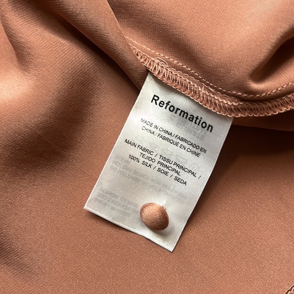 REFORMATION Chrisley Silk Dress in Praline, SIZE MEDIUM NEW 1124 - Picture 9 of 9